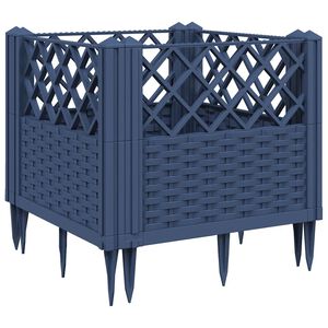 vidaXL Plantenbak met pinnen 43,5x43,5x43,5 cm polypropeen blauwgrijs