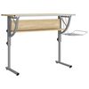 vidaXL Tekentafel 110x53x(58-87) cm bewerkt hout en staal eiken/grijs