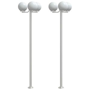vidaXL Vloerlamp voor buiten 2 st 215 cm roestvrij staal zilverkleurig