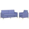 vidaXL Bankenset met opbergruimte 2 st Jeans Blauw Polyester