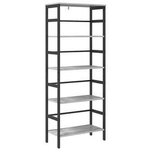vidaXL Boekenkast 4-laags 60 x 29,5 x 149 cm Bewerkt hout Grijs Sonoma