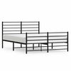 vidaXL Bedframe met hoofd- en voeteneinde metaal zwart 135x190 cm