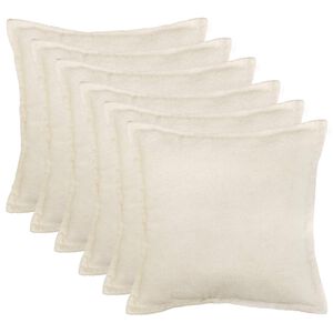 vidaXL Kussensloop 6 pcs HOUTEN Cr&egrave;mekleurig 30 x 30 cm Boucl&eacute;