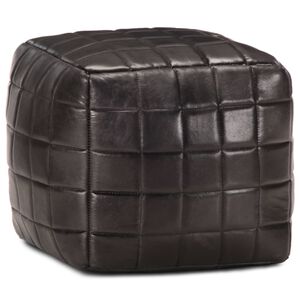 vidaXL Poef 40x40x40 cm echt geitenleer zwart