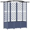 vidaXL Verhoogd Bed met Trellis en Dak Grijs 163 x 40 x 138 cm PP