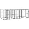 vidaXL Hondenkennel met dak 12,1 m&sup2; staal