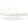 vidaXL Bedframe met hoofdbord metaal wit 150x200 cm