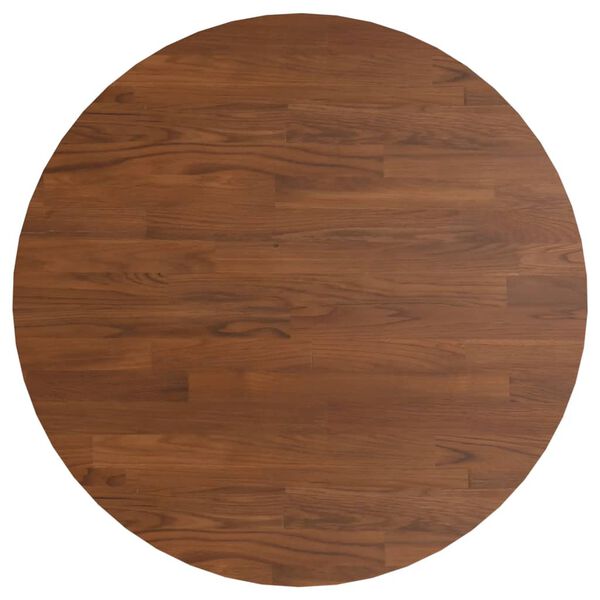vidaXL Tafelblad rond &Oslash;60x1,5 cm bewerkt massief eikenhout donkerbruin