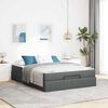 vidaXL Bedframe met matras met matras 2 pcs Dim Grijs Stof