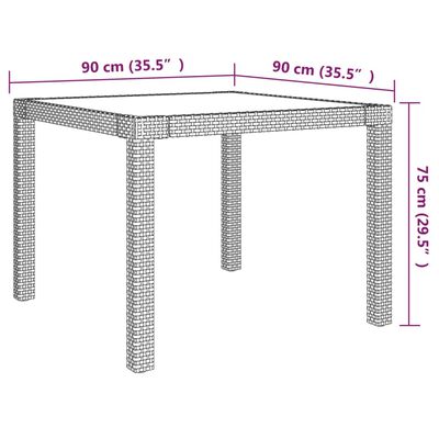 vidaXL 3-delige Tuinset met kussens poly rattan zwart