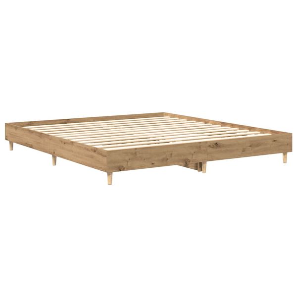 vidaXL Bedframe zonder matras spaanplaat artisanaal eikenkleurig