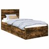 vidaXL Bedframe met hoofdeinde Gerookt eiken 90 x 200 cm Bewerkt hout