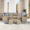 vidaXL Tuin Sofa Set met kussen 10 pcs Beige Poly riet