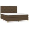 vidaXL Boxspring met matras stof donkerbruin 160x200 cm