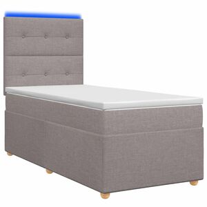 vidaXL Boxspringbed met matras met hoofdeinde Taupe 80 x 200 cm Stof