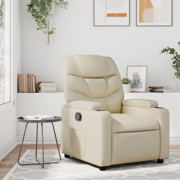 vidaXL Relaxfauteuil Crème Kunstleer