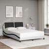 vidaXL Bedframe met LED zonder matras "Zadar" wit en zwart 140x190 cm
