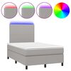 vidaXL Boxspring met matras en LED stof lichtgrijs 120x200 cm