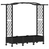 vidaXL Verhoogd Bed met Trellis en Dak Zwart 169 x 40 x 129 cm PP