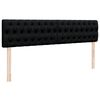 vidaXL Ottoman bed met matrassen en LED's 200x200cm stof zwart