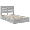 vidaXL Opslag bed met lade Grijs Sonoma 135 x 190 cm Bewerkt hout