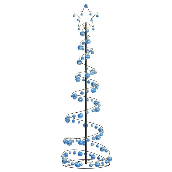 vidaXL LED-kerstboom met kerstballen 120 LED's warm wit 180 cm