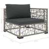 vidaXL 6-delige Loungeset met kussens poly rattan grijs
