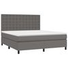 vidaXL Boxspring met matras kunstleer grijs 160x200 cm