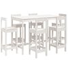 vidaXL 7-delige Barset massief grenenhout wit