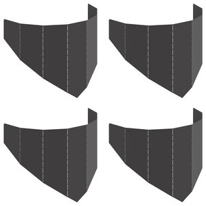 vidaXL Gazonrand 4 st 100 x 45 cm Staal Zwart