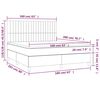 vidaXL Boxspring met matras en LED stof lichtgrijs 160x200 cm