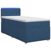 vidaXL Boxspringbed met matras met hoofdeinde Blauw 90 x 190 cm Stof