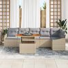 vidaXL Tuin Sofa Set met opslag 7 pcs Beige Poly riet