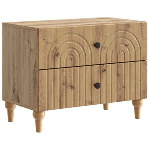 vidaXL Nachtkastje Artisanaal eiken 62 x 34,5 x 48 cm Bewerkt hout