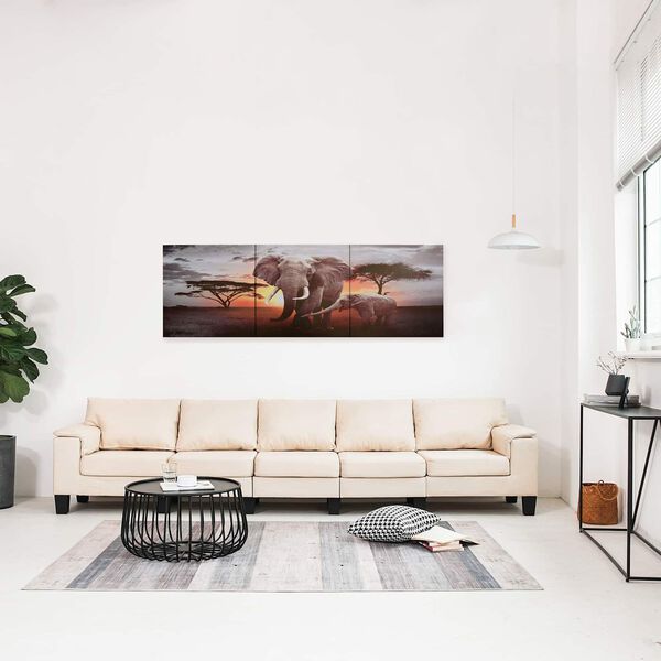 vidaXL Canvas Schilderij Dierenprint Multikleur 120 x 40 cm Canvas