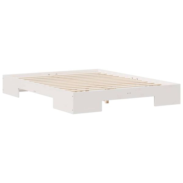 vidaXL Bedframe met opslag Wit 140 x 200 cm Massief grenenhout