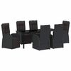 vidaXL Tuin eettafelset 7 st Zwart poly rattan