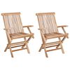 vidaXL Opvouwbare Tuinstoel 2 st Naturel Massief Teakhout