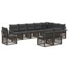 vidaXL Tuinbankenset 10 st Grijs poly rattan