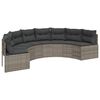 vidaXL 3-delige Loungeset halfrond poly rattan grijs