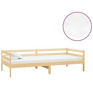vidaXL Slaapbank met matras massief grenenhout 90x200 cm