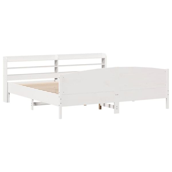 vidaXL Bedframe zonder matras massief grenenhout wit 180x200 cm