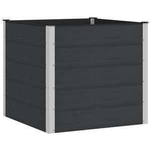 vidaXL Verhoogde plantenbak Zwart 100 x 100 x 91 cm WPC en Aluminium