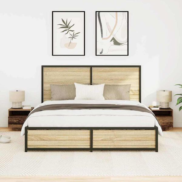 vidaXL Nachtkastje met lade 2 pcs Oudhout 40 x 39 x 37 cm Bewerkt hout