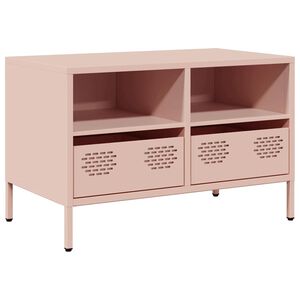 vidaXL Tv-meubel 68x39x43,5 cm koudgewalst staal roze