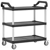 vidaXL Trolley 3-laags 99x50x96 cm aluminium zwart