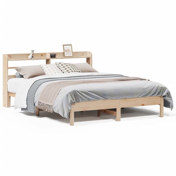 vidaXL Bedframe zonder matras massief grenenhout 135x190 cm