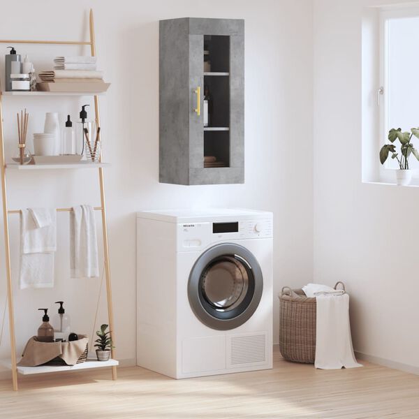 vidaXL Bovenkast 34,5x34x90 cm betongrijs