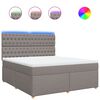 vidaXL Boxspring met matras stof taupe 180x200 cm