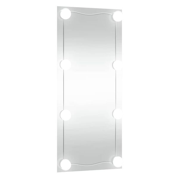vidaXL Wandspiegel met LED's rechthoekig 30x80 cm glas